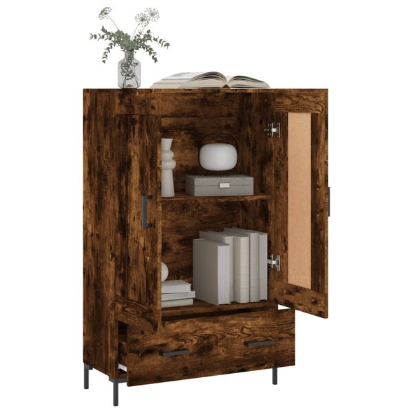 vidaXL Skř&iacute;ň highboard kouřov&yacute; dub 69,5 x 31 x 115 cm kompozitn&iacute; dřevo