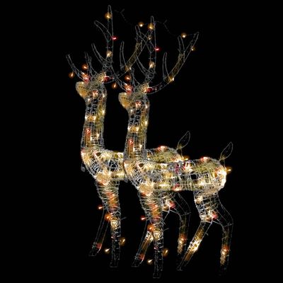 vidaXL Vánoční dekorace akryloví sobi 2 ks 120 cm vícebarevní