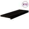 vidaXL N&aacute;&scaron;lapy na schody 12 ks hnědo-čern&eacute; 70x25x2 cm masivn&iacute; dub