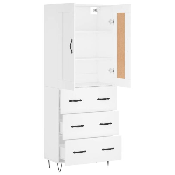 vidaXL Skříň highboard bílá 69,5 x 34 x 180 cm kompozitní dřevo