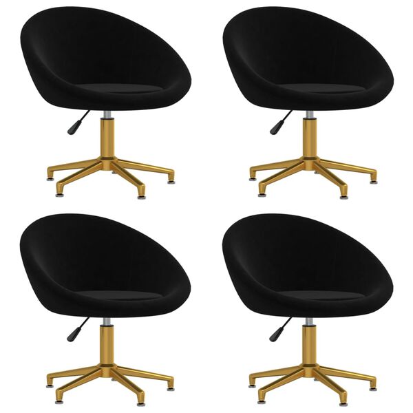 vidaXL J&iacute;deln&iacute; židle 4 ks čern&eacute; samet