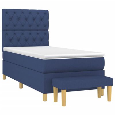 vidaXL Box spring postel s matrací modrá 80x200 cm textil