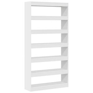 vidaXL Knihovna 6 &uacute;rovn&iacute; 100 x 30 x 198 cm Kompozitn&iacute; dřevo B&iacute;l&aacute;