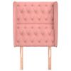 vidaXL Čelo postele typu u&scaron;&aacute;k růžov&eacute; 83 x 23 x 118/128 cm samet