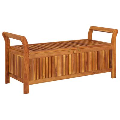 vidaXL Zahradní úložná lavice s poduškou 126 cm masivní akáciové dřevo