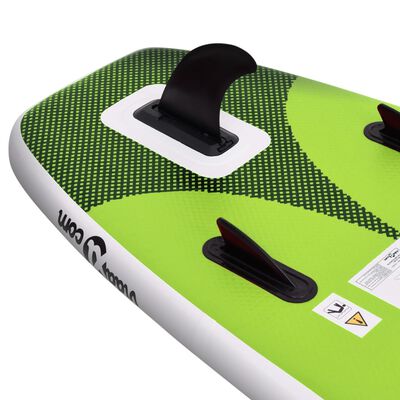 vidaXL Nafukovací SUP paddleboard a příslušenství zelený 300x76x10 cm