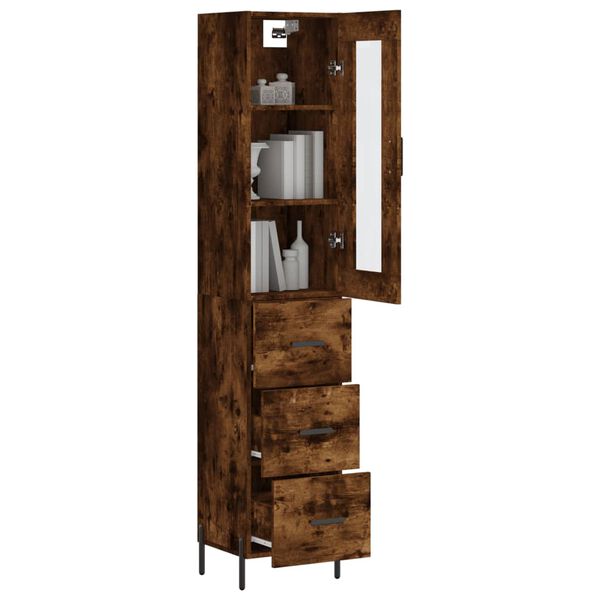 vidaXL Skř&iacute;ň highboard kouřov&yacute; dub 34,5 x 34 x 180 cm kompozitn&iacute; dřevo