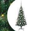 vidaXL Uměl&yacute; osvětlen&yacute; v&aacute;nočn&iacute; stromeček Zelen&aacute; 120 cm PVC a kov