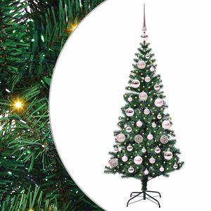 vidaXL Uměl&yacute; osvětlen&yacute; v&aacute;nočn&iacute; stromeček Zelen&aacute; 120 cm PVC a kov
