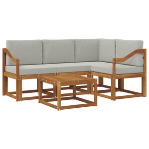 vidaXL Venkovn&iacute; pohovkov&aacute; souprava 5 pcs Př&iacute;rodn&iacute; a světle &scaron;ed&aacute;