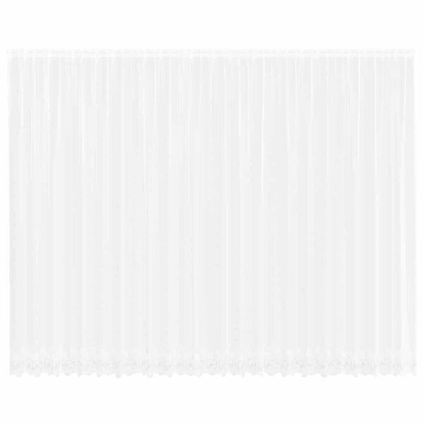 vidaXL Čipkov&yacute; Z&aacute;věs se z&aacute;clonami B&iacute;l&aacute; 280 x 600 cm Polyester