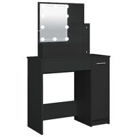 vidaXL Toaletní stolek s LED černý 86,5 x 35 x 136 cm
