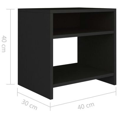 vidaXL Noční stolek černý 40 x 30 x 40 cm dřevotříska