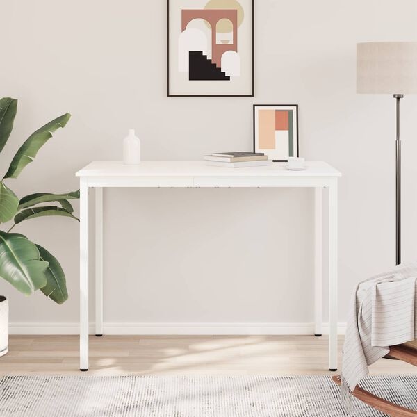 vidaXL Barov&yacute; stůl B&iacute;l&aacute; 110 x 55 x 105 cm Masivn&iacute; borov&eacute; dřevo