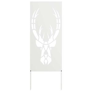 vidaXL Soukrom&iacute; na zahradě B&iacute;l&aacute; 50 x 140 cm Studeně v&aacute;lcovan&aacute; ocel