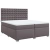 vidaXL Box spring postel s matrac&iacute; &scaron;ed&aacute; 200x200 cm uměl&aacute; kůže