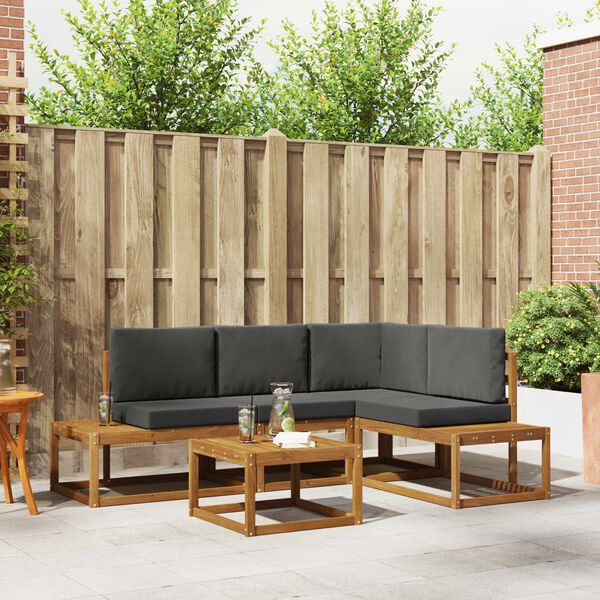 vidaXL Venkovn&iacute; pohovkov&aacute; souprava 5 Kus Přirozen&aacute; a Anthracitov&aacute;