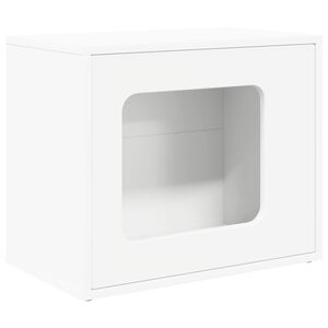 vidaXL Kočič&iacute; dům B&iacute;l&aacute; 51 x 30 x 42,5 cm Kompozitn&iacute; dřevo