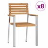 vidaXL Zahradn&iacute; křeslo 8 pcs Masivn&iacute; teakov&eacute; dřevo a nerezov&aacute; ocel