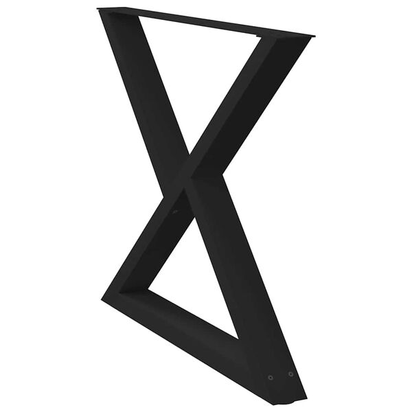 vidaXL Nohy k jídelnímu stolu 2 ks černé 90 x (72-73,3) cm ocelové