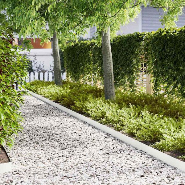 vidaXL Okraj tr&aacute;vn&iacute;ku 10 pcs B&iacute;l&aacute; 100 x 0,05 x 20 cm