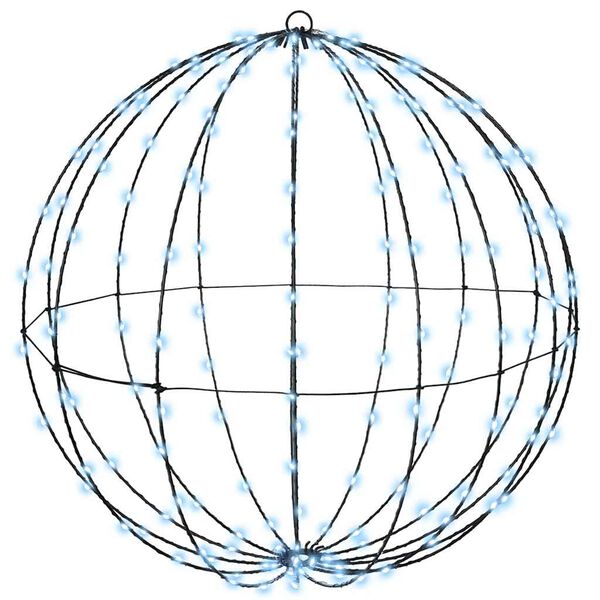 vidaXL Koule s 384 LED diodami 2 pcs Studen&aacute; b&iacute;l&aacute; 60 cm kov