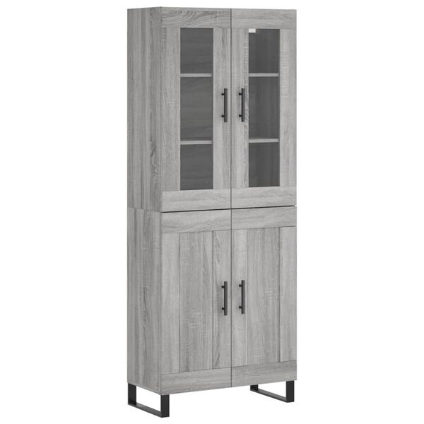 vidaXL Skř&iacute;ň highboard &scaron;ed&aacute; sonoma 69,5 x 34 x 180 cm kompozitn&iacute; dřevo