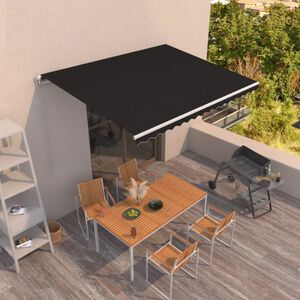 vidaXL Ručně zatahovac&iacute; mark&yacute;za 400 x 350 cm antracitov&aacute;