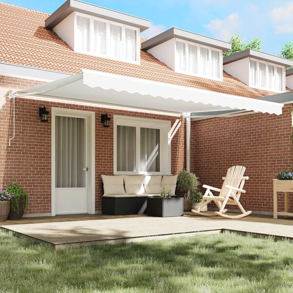 vidaXL Mark&yacute;za B&iacute;l&aacute; 450 x 300 x 165 cm Polyester a kov