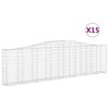 vidaXL Klenut&eacute; gabionov&eacute; ko&scaron;e 15ks 400x30x100/120cm pozinkovan&eacute; železo