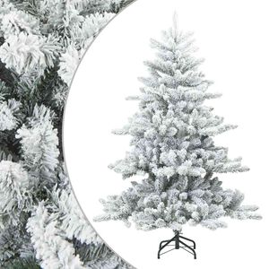 vidaXL Uměl&yacute; v&aacute;nočn&iacute; strom ze sněhu s čepic&iacute; B&iacute;l&aacute; 150 cm PVC, ocel