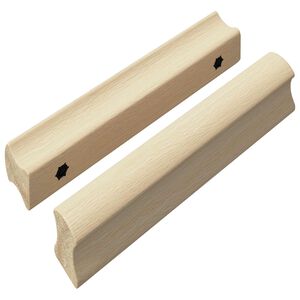 vidaXL Př&iacute;m&aacute; rukojeť 2 pcs Př&iacute;rodn&iacute; dřevo 130 x 25 x 30 mm