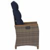 vidaXL Polohovac&iacute; zahradn&iacute; židle &Scaron;ed&aacute; a n&aacute;mořnick&aacute; modr&aacute; polyratan