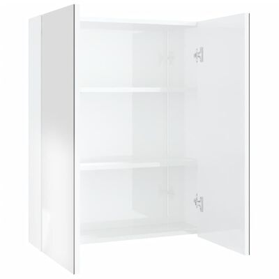 vidaXL Koupelnová skříňka se zrcadlem 60 x 15 x 75 cm MDF zářivě bílá
