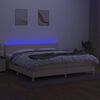 vidaXL Box spring postel s matrac&iacute; a LED kr&eacute;mov&aacute; 200x200 cm textil