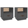 vidaXL Nočn&iacute; stolky 2 ks &scaron;ed&eacute; 40 x 34 x 45 cm masivn&iacute; borov&eacute; dřevo