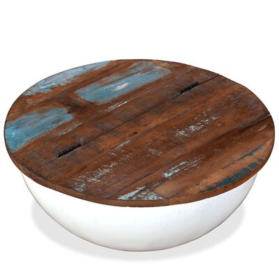 vidaXL Konferenční stolek masivní recyklované dřevo bílý tvar misky