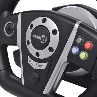 Herní závodní volant pro PS2/PS3/PC, černý