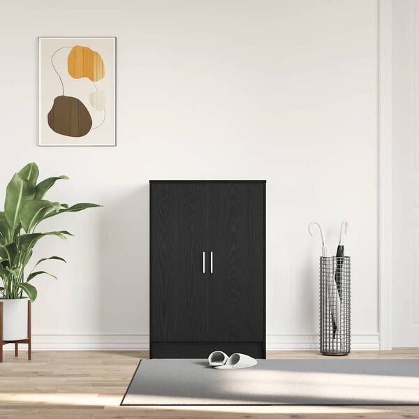 vidaXL Botn&iacute;k čern&yacute; dub 60x35x92 cm Dřevěn&eacute; konstrukce