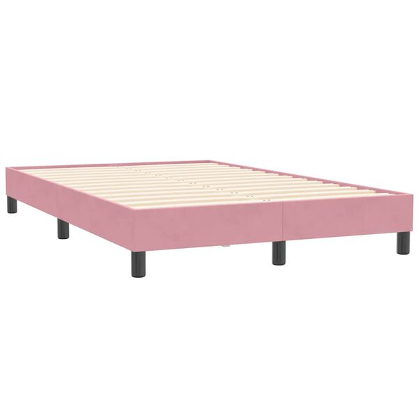 vidaXL Postel Box Spring bez matrace růžová 120x210 cm samet