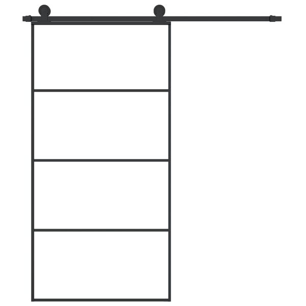vidaXL Posuvn&eacute; dveře s kov&aacute;n&iacute;m 102,5 x 205 cm ESG sklo a hlin&iacute;k