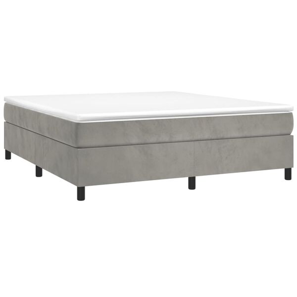 vidaXL Box spring postel s matrac&iacute; světle &scaron;ed&aacute; 160x200 cm samet