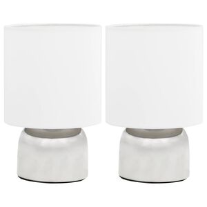 vidaXL Stoln&iacute; lampy 2 ks dotykov&eacute; tlač&iacute;tko b&iacute;l&eacute; E14