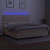 vidaXL Box spring postel s matrac&iacute; a LED kr&eacute;mov&aacute; 200x200 cm textil