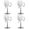 vidaXL Otočn&eacute; j&iacute;deln&iacute; židle 4 ks b&iacute;l&eacute; uměl&aacute; kůže