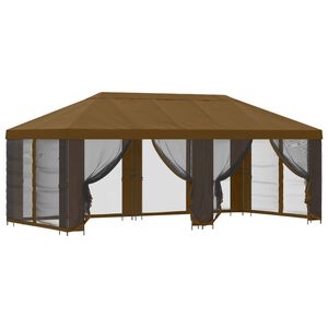 vidaXL Alt&aacute;n s bočn&iacute;mi stěnami 6 x 3 m Taupe Polyester a ocel 190