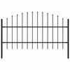 vidaXL Zahradn&iacute; plot Woerden s kop&iacute;m nahoře ocelov&yacute; 170 x 100 cm čern&yacute;
