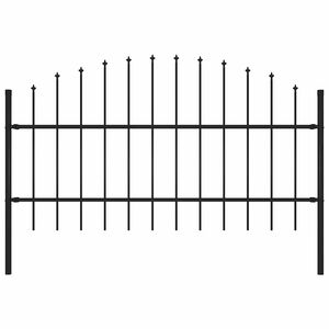 vidaXL Zahradn&iacute; plot Woerden s kop&iacute;m nahoře ocelov&yacute; 170 x 100 cm čern&yacute;