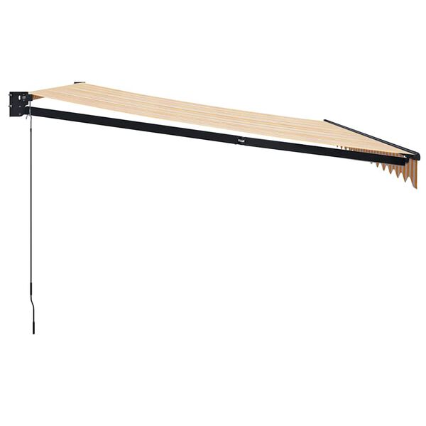 vidaXL Zatahovac&iacute; mark&yacute;za žlut&aacute; a b&iacute;l&aacute; 4 x 3 m textil a hlin&iacute;k