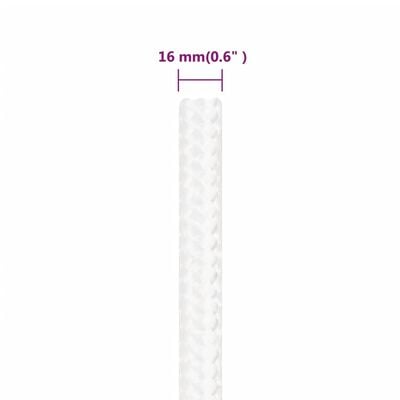 vidaXL Lodní lano celobílé 16 mm 100 m polypropylen